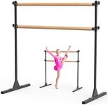 BeneLabel Ballet Barre Freestanding, Portable Ballet Bar 10 Height Adjustable Wooden Stretching Dance Bar for Girls Kids Adults Home Workout Fitness Yoga, 120 x 71cm/Black