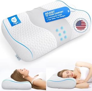 zibroges Premium Ergonomic Cervical Pillows - Adjustable Memory Foam for Neck & Shoulder - Orthopedic Contour Support, Cooling Comfort for Side/Back Sleepers & Adults
