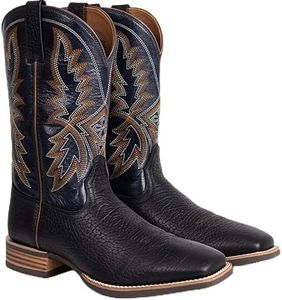 Palitutu Men's Cowboy Boot Western Cowboy Boots for Men Boots Embroidered Comfortable Chunky heel (Blue, 7.5, US Footwear Size System, Adult, Men, Numeric, Medium, 7.5)