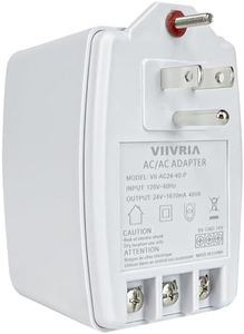 VIIVRIA 24-Volt AC 40VA Plug-in Doorbell Transformer, Compatible with Ring Wired Video Doorbell, Nest, Ecobee, Sensi, and Honeywell Thermostats, Power Supply for Multiple Smart Doorbells