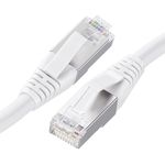 Cable Matters [Certified for Cat8 Compliance] 40Gbps Shielded Cat 8 Ethernet Cable 25ft in White (2000 Mhz Category 8 Ethernet Cable, Cat8 Internet Cable, Gaming Ethernet Cable) - 25 Feet