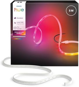 Philips Hue Flux Outdoor Strip Light 5m, RGBWWIC Gradient Colors with True Whites, IP67 Weather-Resistant, ChromaSync Technology, Smart App Control
