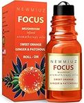 Stay Focus Roll On Essential Oil Blend - Concentration Memory Attention - Study Essentials - Functional Aromatherapy Roller Orange Ginger Patchouli All Natural - Self Care Gifts Women Perfect Stocking Stuffers