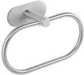 KITERS Towel Ring Towel Rack Hand Towel Holder for Bathroom No Nailing SUS 304 Stainless Steel Brushed Nickel (Silvery)