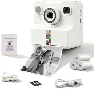 Cute Instant Print Camera for Kids – Perfect Birthday for Girls and Boys Age 3-12, Fun HD Digital Video Camera Toy with 32GB SD Card, (A30, White)