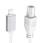 MeloAudio USB B to Lightning Cable, 5FT Lightning to Midi Cable for iPad/iPhone, Work with iOS Devices to Midi Controller, Electronic Music Instrument, Midi Keyboard, Recording Interface