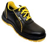 Zain Safety ZM FLORIDA, Safety Shoe, Apollo Leather Upper, Heat, Oil & Acid Resistant, ISI Marked, Dual Density PU Sole. MAKE IN INDA. Size 08 INDIA/UK