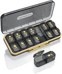 Pill Organizer 2 Times A Day, 7 Day Am Pm Pill Box - Acedada Weekly Pill Organizer Twice A Day, Portable Removable Daily Medicine Container Dispenser Case for Vitamin Fish Oil Supplement, Black Grey