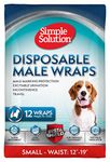 Simple Solution Disposable Dog Diapers for Male Dogs, with Super Absorbent Leak-Proof Fit for Excitable Urination, Incontinence, or Male Marking - 12 Pack