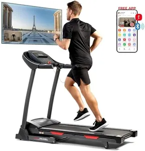 Sunny Health & Fitness Premium Folding Incline Treadmill with Pulse Sensors, One-Touch Speed Buttons, Shock Absorption, Optional Bluetooth with Exclusive SunnyFit App