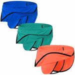 MUEBAIRES Men's Split Sides Underwear With Built-in Raised Inner Pocket Thong, 3pack:color Blue /Light Green/Orange Red, 3X-Large