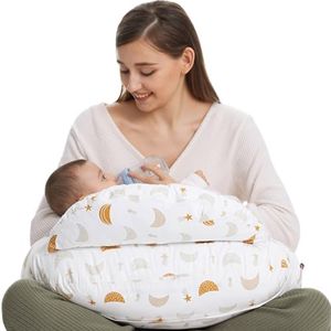 Momcozy Original Nursing Pillow and Positioner, Plus Size Breast Feeding Pillow for More Support for Mom and Baby Boy or Girl，Baby Essentials for Nursing or Bottle Feeding and Removable Cotton Cover