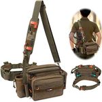 YVLEEN Sling Fishing Tackle Bag - Outdoor Fishing Tackle Storage Pack - 2023 Newest Design Water-Resistant Fishing Waist Bag Cross Body Fly Fishing Sling Pack, C：Khaki Green, One-shoulder Waist Hanging Dual-purpose