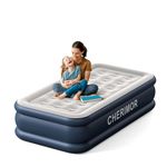 CHERIMOR Air Mattress Twin with Built in Pump, 46 cm High Thicken Sturdy Inflatable Mattress, Comfortable Sleeping Surface, Portable Air Bed with Carry Bag, Blow up Mattress for Office, Camping