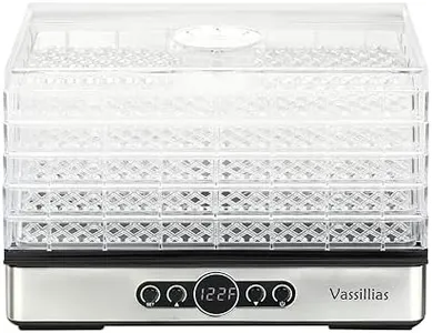Food Dehydrator Dryer - Dehydrator for Healthy Food, Meat, Jerky, Fruit, Vegetable, Mushroom and Herb, 400W, 158°F, Mini Dryer with 5 BPA-Free Drying Racks and Slide Out Tray, White, Model 904