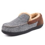 RockDove Men's Hearthfire Memory Foam Moc Slipper, Size 10 UK Men, Charcoal