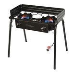 Flame King 200,000 BTU Propane Burner Gas Stove Heavy Duty Turkey Fryer/Camp Cooker, Portable with Stand Great for Outdoor Cooking, Home Brewing & Canning