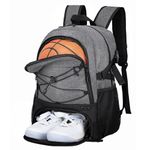 LARIPOP | Youth Basketball Backpack Large Sports Bag with Separate Ball holder & Shoes compartment, Boys Girls Soccer Bag,Best for Basketball, Soccer, Volleyball, Swim, Gym, Travel