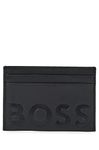 BOSS Mens Big BB S Card Grained-Leather Card Holder with Embossed Logo