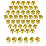 MuHize Brass Compression Fitting - 3/8" Tube OD Compression Sleeves Ferrules Brass Compression Tube Fitting Assortment Kit for Air Water Gas Pipe (Pack of 50)