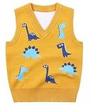 Happy Cherry Baby Boys Girls Knit Vest Toddler Cotton V Neck Sleeveless Sweater Yellow 3-4T