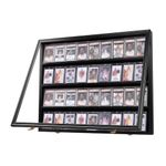 36 Baseball Card Display Case - Graded Sports Card Display Case - Wall Mount Lockable Trading Cards Frame with UV Protection Acrylic for Display Basketball Fooball Hockey Cards Horizontal