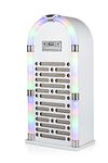 iTek Floorstanding Multi-Functional Bluetooth Jukebox with CD Player, FM Radio, Colour Changing LED Display, 2 x 10 W Speakers, Crystal Clear Sound, Remote Control Included, Gloss White