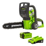 Greenworks 12-Inch 40V Cordless Chainsaw with Extra Chain, Battery and Charger Not Included 20292