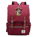 Harry P School Bags Backpack,Gryffindor Lion Hogwarts College Casual Rucksack Fashion Travel Bag Boy Girl Children Book Bag Schoolbag Wine Red Large