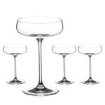 DIAMANTE Champagne Cocktail Saucers - ‘Auris’ Collection Undecorated Crystal - Set of 4