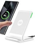 INIU Wireless Charger, [White, 15W] Fast Wireless Charging Stand Qi Certified for iPhone 17 16 15 14 13 12 11 Pro Max Samsung S24 S23 S22 Google Pixel etc