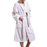 Christy Supreme Velour Bath Robe | Luxuriously Soft Dressing Gown | 400GSM Heavyweight Womens Bathrobe | Sustainably Manufactured 100% Cotton | Size Medium | White Colour