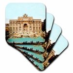 3dRose cst_1137_2 Trevi Fountain Italy Soft Coasters, Set of 8