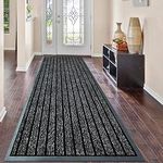 PHP Hallways Runner Rug 60 x 180 cm, Grey - Heavy Duty Washable Non Slip Rubber Backing Carpet Mat for Outdoor and Indoor Kitchen Bedroom Floor Mat