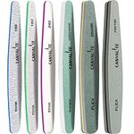 Nail Files Canvalite Nail File and Buffer Professional Emery Boards Washable Double Sided Reusable Manicure File for Home and Salon Use 6 PCS