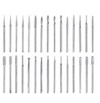Bestgle 30 Pcs 2.35mm Shank Diamond Titanium-Coated Burrs Set, Rotary File Burs Accessories Kit for Grinding Polishing Carving Stone Jewelry Ceramics