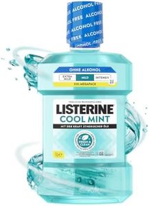 LISTERINE Cool Mint Mild 1000ml, antibakterielle Mundspülung ohne Alkohol mit mildem Geschmack, für ein langanhaltendes Frischegefühl, Mundwasser