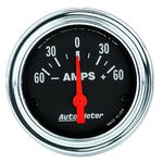 Auto Meter 2586 Traditional Chrome 2-1/16" 60-0-60 amps Short Sweep Electric Ammeter Gauge