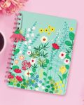 DOODLE Hardbound Spiral Notebook Diary with Bookmark Dangler and 100+ Stickers | B5 | 160 Undated Ruled Pages | 80 gsm Acid Free Paper | Open Flat To Write Comfortably (Floral Pop)
