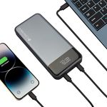 ZEBRONICS EnergiPOD 27R3 Power Bank, 27000 mAh, 100W, PD 3.0 Type C, Rapid Charging, Outputs - Dual Type C | USB A, LED Display, Auto Protections, Flight Friendly, Made in India (Blue)