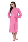 HotGown Women's And Girl's Bathrobe Soft Premium Terry Cotton Highly Water Absorbent Bathrobes (Full Pink) (S, Pink)