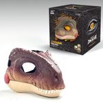 Starnearby Dinosaur Mask, Dino Mask Moving Jaw, Electric Dinosaur Toy Simulated Velociraptor Face Mask with Open Mouth Sound Effect for Kids Adults Funny Cosplay Gift Halloween Mask