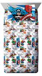 Jay Franco Marvel Comics Full Sheet Set-Features Captain America, Hulk, Iron Man, Spiderman, and Thor, Good Guys Blue