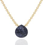 Blue Sapphire Necklace for Women, Premium Gold Heart Necklaces - Tarnish Free 18K Gold Vermeil Certified S925 Classic Statement Necklace Gold Jewelry for Women - Mothers Day Gifts for Mom Wife