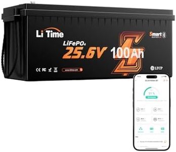 LiTime 24V 100Ah Bluetooth LiFePO4 Lithium Battery, Low-Temp Cutoff Protection, Built-in 100A BMS, 4000+ Deep Cycles for Trolling Motors, RVs, Marine, Off-Grid, Home Energy