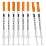 50pcs Syringe, 0.5 ml 32G Dispensing Measuring Tool (8mm long), Multiple Uses Laboratory Accessories, Individually Packaging