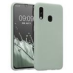 kwmobile Case Compatible with Samsung Galaxy A40 Case - Soft Slim Protective TPU Silicone Cover - Gray Green