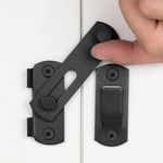 INIRET 2 Packs Barn Door Latches，2.75” x 2.02” Matte Black Stainless Steel barn gate flip Door Latch Bi-fold Door Lock,Sliding Door Antique Lock Gate Latches Wine Cabinet Closet Door Latches