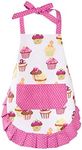 Cupcake Kids Apron, Pink Baking Bib Apron for 2-6 Years Child, Adjustable Kitchen Apron for Little Girls, Cooking, Daughters, Gardening, Toddler Gift