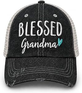COCOVICI Womens Blessed Grandma Hat | Blessed Grandma Cap | Grandma Gift | Grandma Gift from Grandchildren 806 Dark Grey